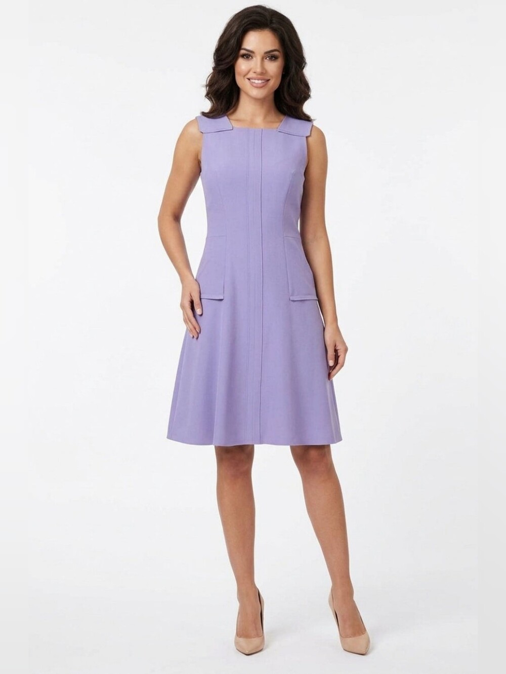 Anne Klein Lavender Sleeveless A-Line Midi Dress